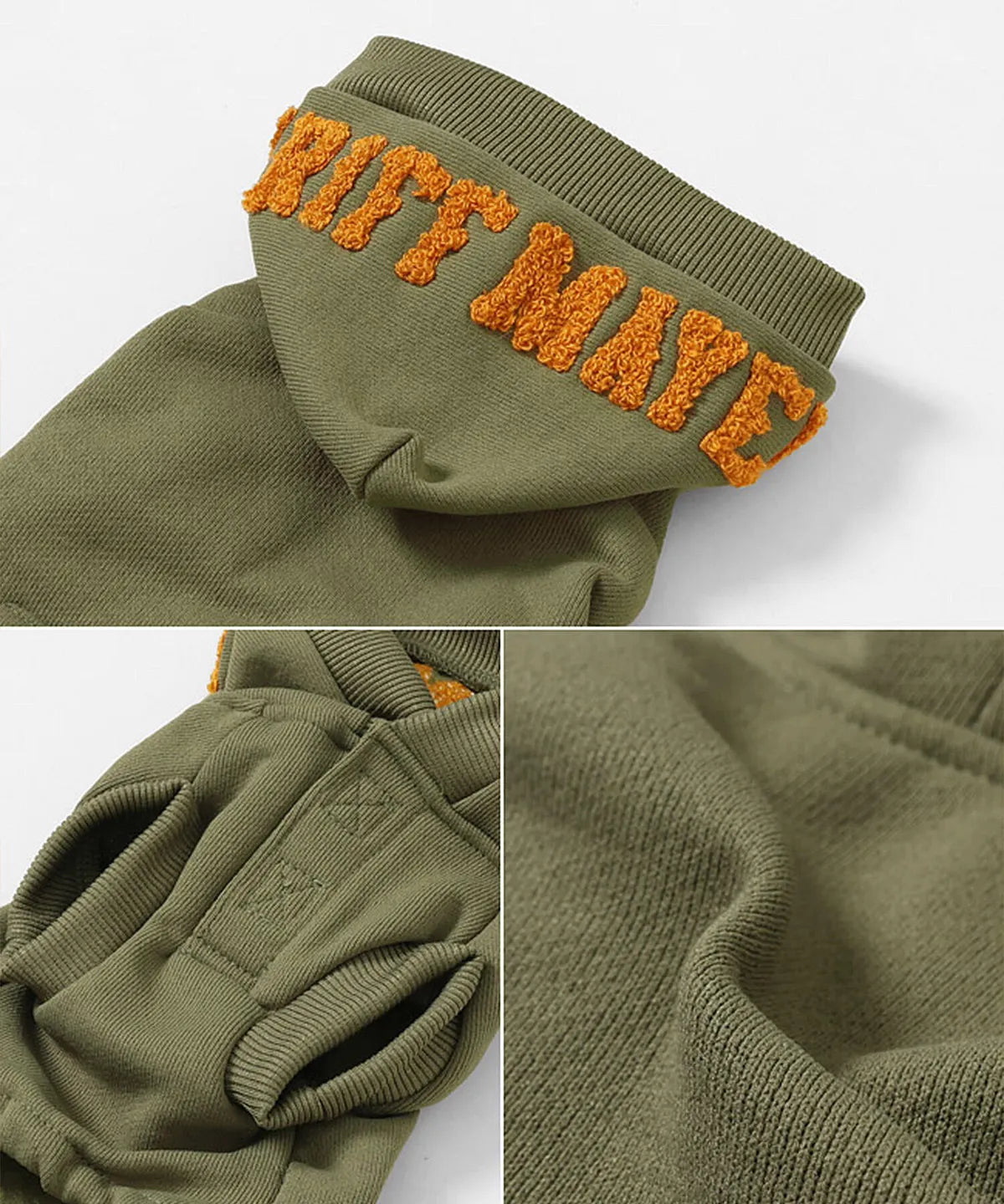 Brushed Back Fleece Dog Hoodie – Khaki