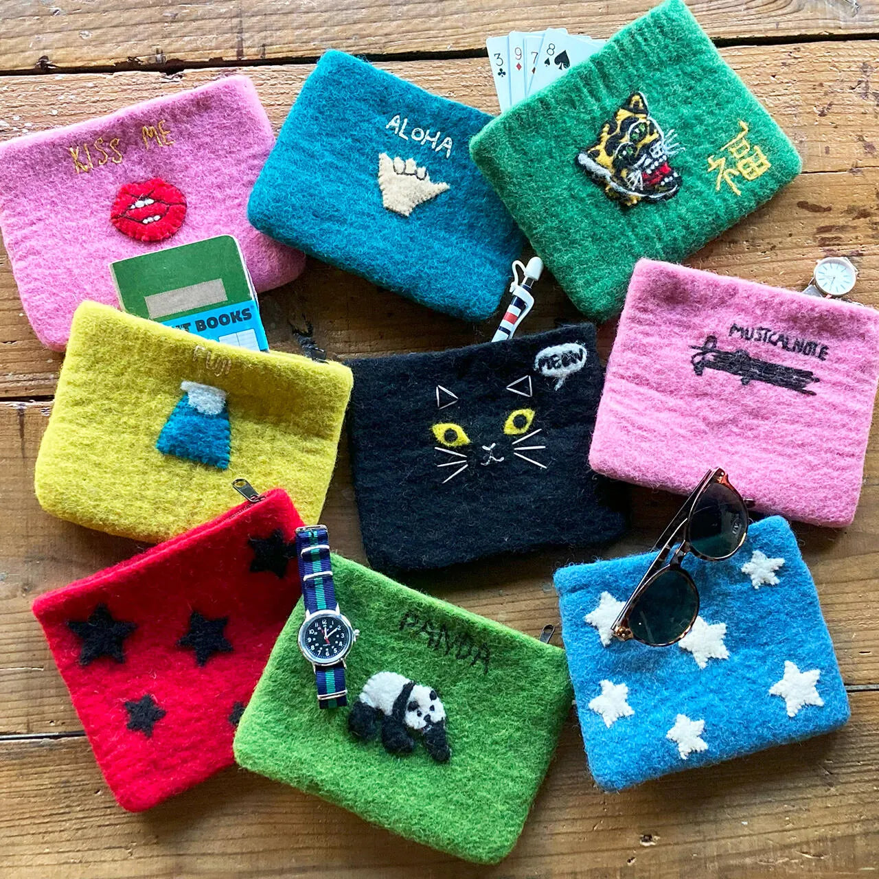 Handmade Felt Pouch - HAWAII