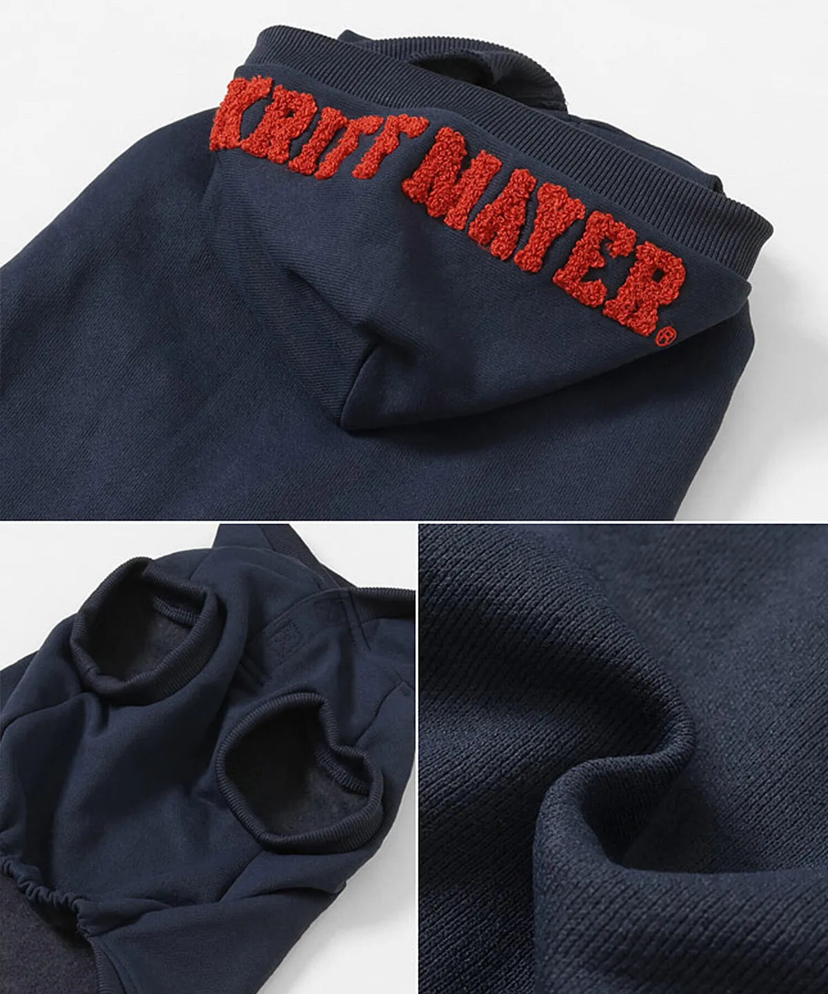 Brushed Back Fleece Dog Hoodie – Navy