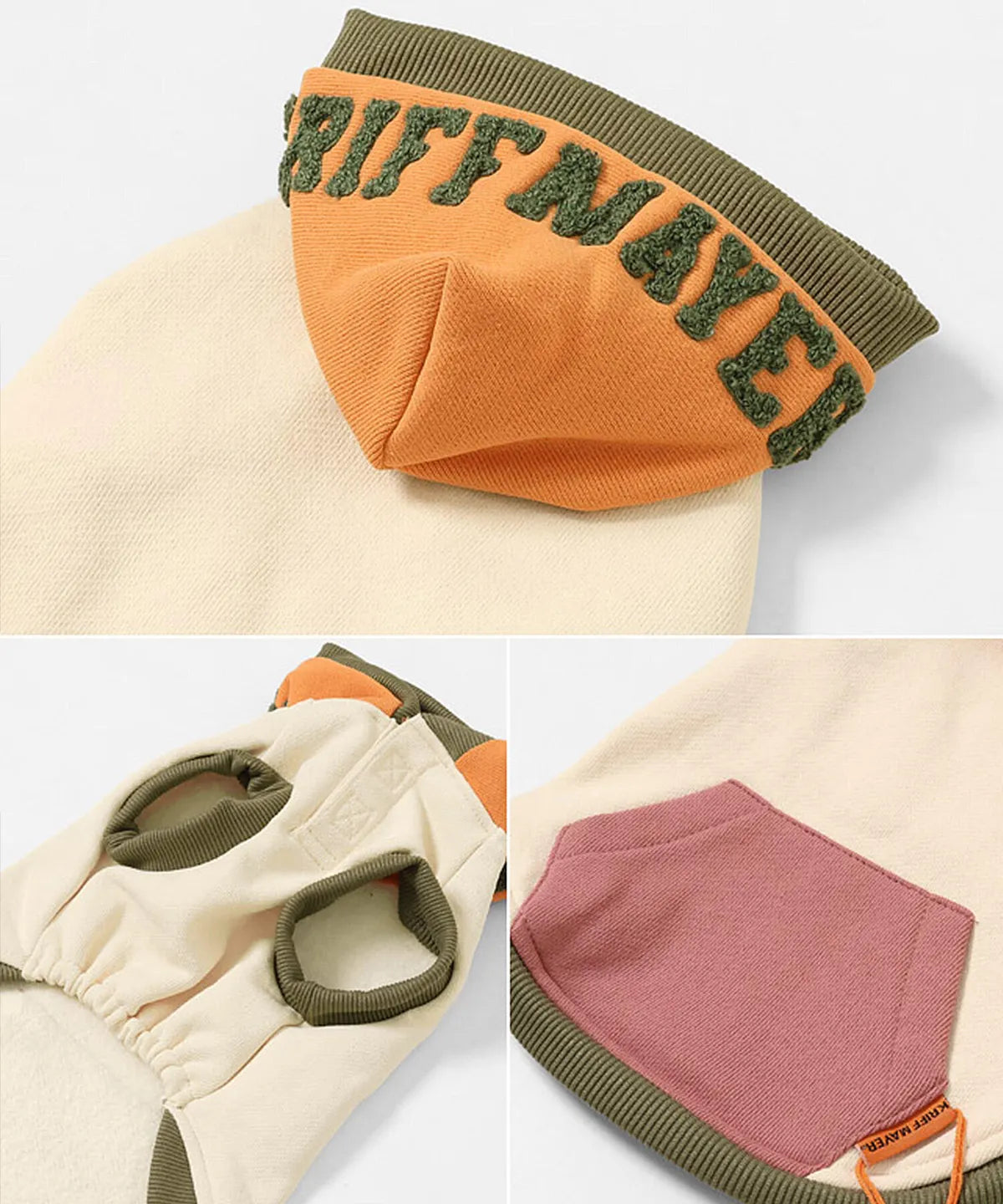 Brushed Back Fleece Dog Hoodie – Muti-Color