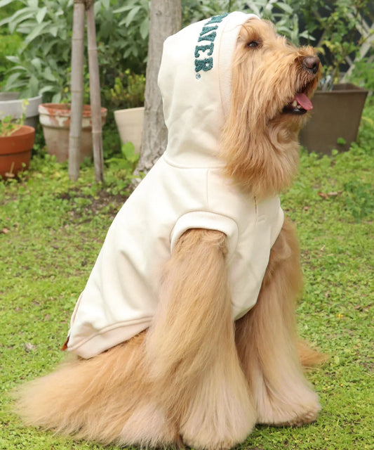 Brushed Back Fleece Dog Hoodie – Natural