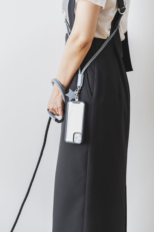 Leather Phone Strap | Silver