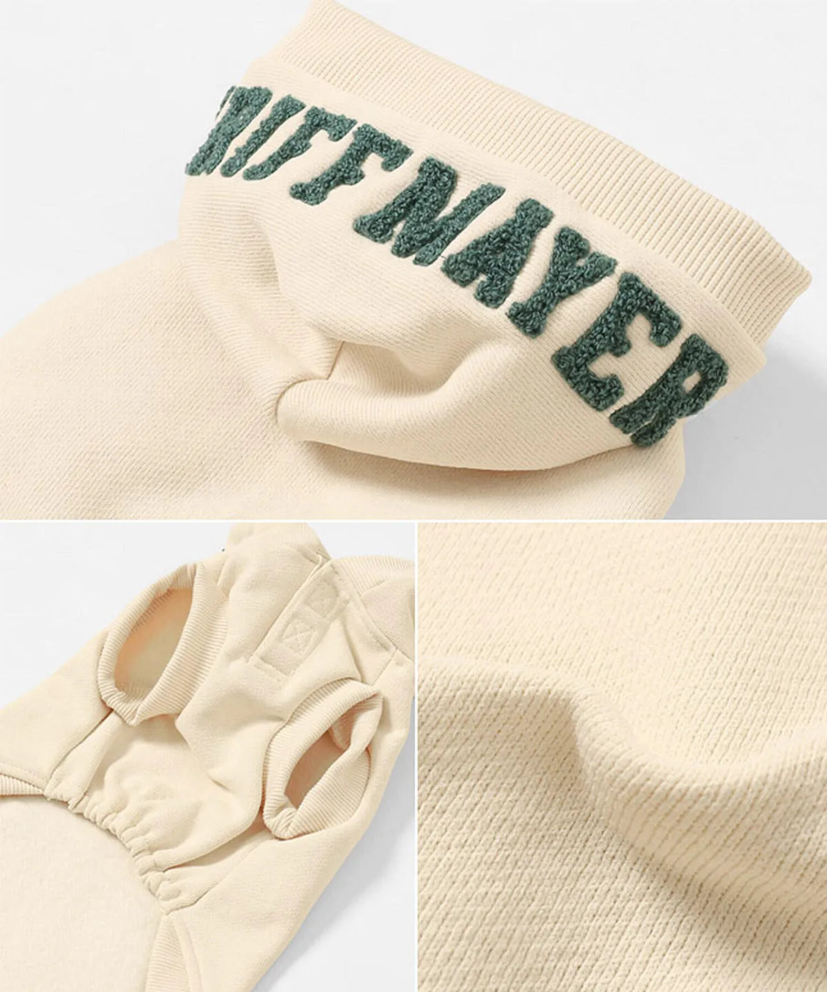 Brushed Back Fleece Dog Hoodie – Natural