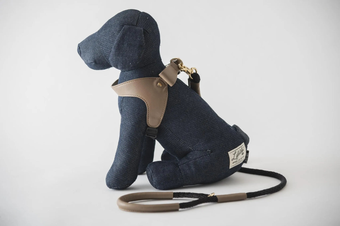 Ribbon Leather Harness - greige