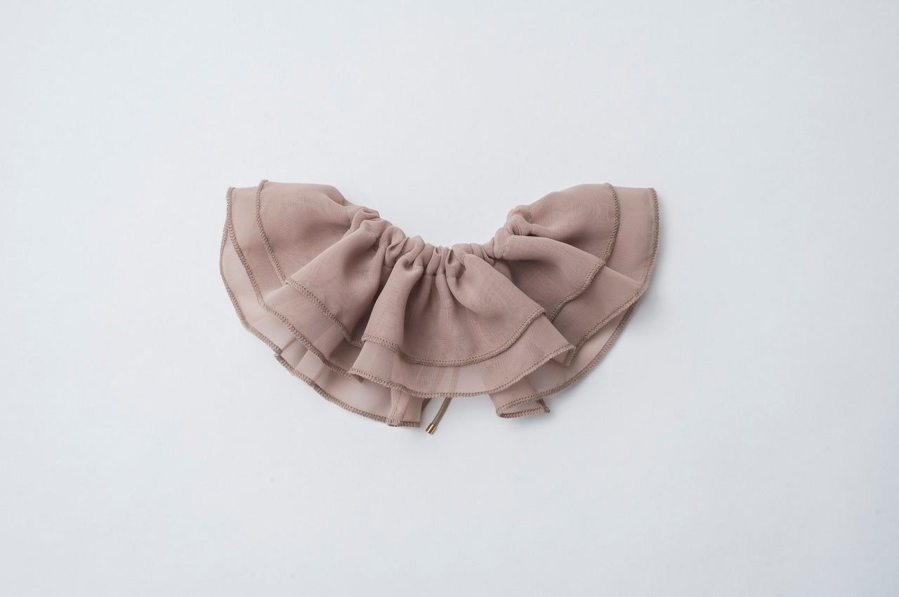 Chiffon Ruffle Pet Scrunchie | Pink Beige