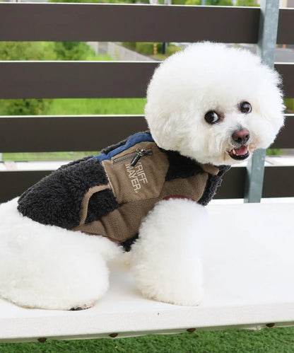 Warm Shaggy Boa Dog Vest - Black