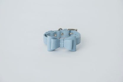 The Blue Bow Tie Collar | Soft Eco-Suede