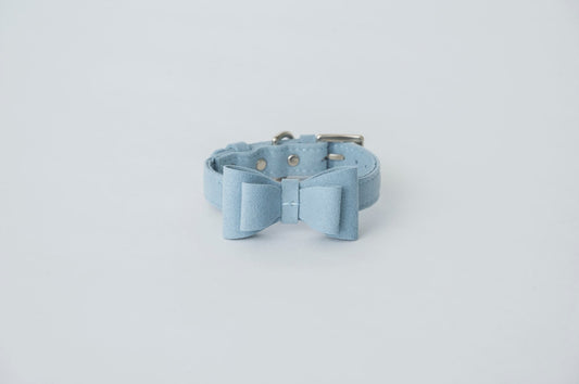 The Blue Bow Tie Collar | Soft Eco-Suede