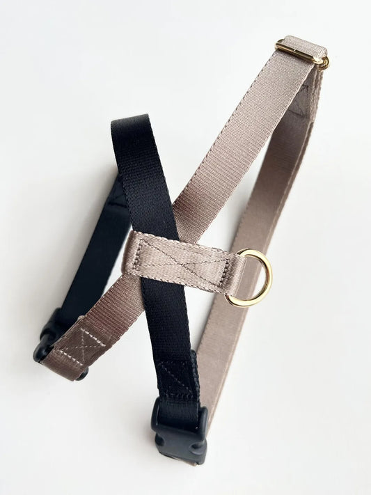 Dog Harness - black × beige