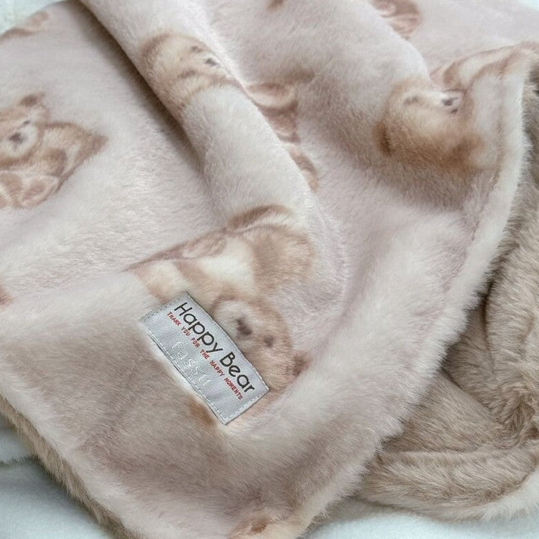 Happy Bear Blanket - beige