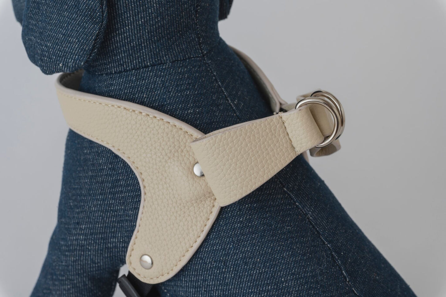 Ribbon Vegan Leather Harness | Beige