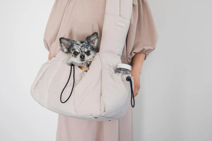Fluffy Pet Carrier Bag - cream