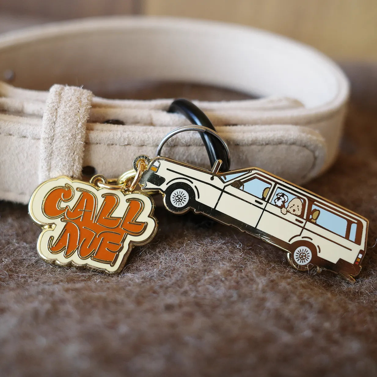 Dog & Key Charm - Car