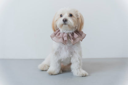 Chiffon Ruffle Pet Scrunchie | Pink Beige