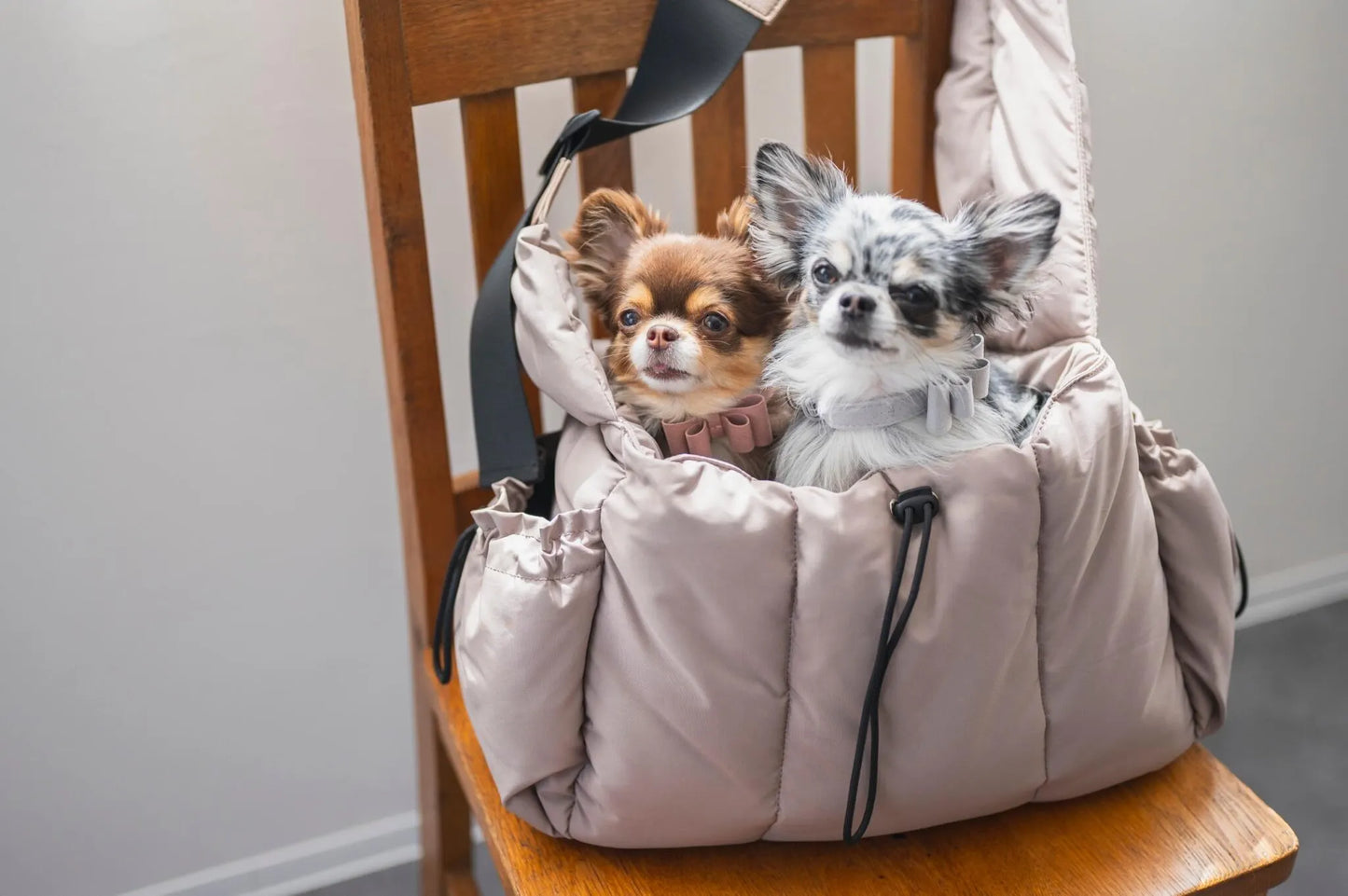 Fluffy Pet Carrier Bag - greige