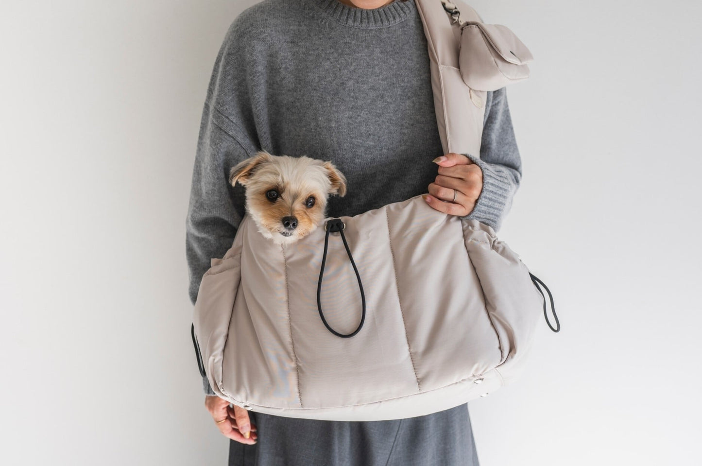 Quilted Essentials Pouch | Cream