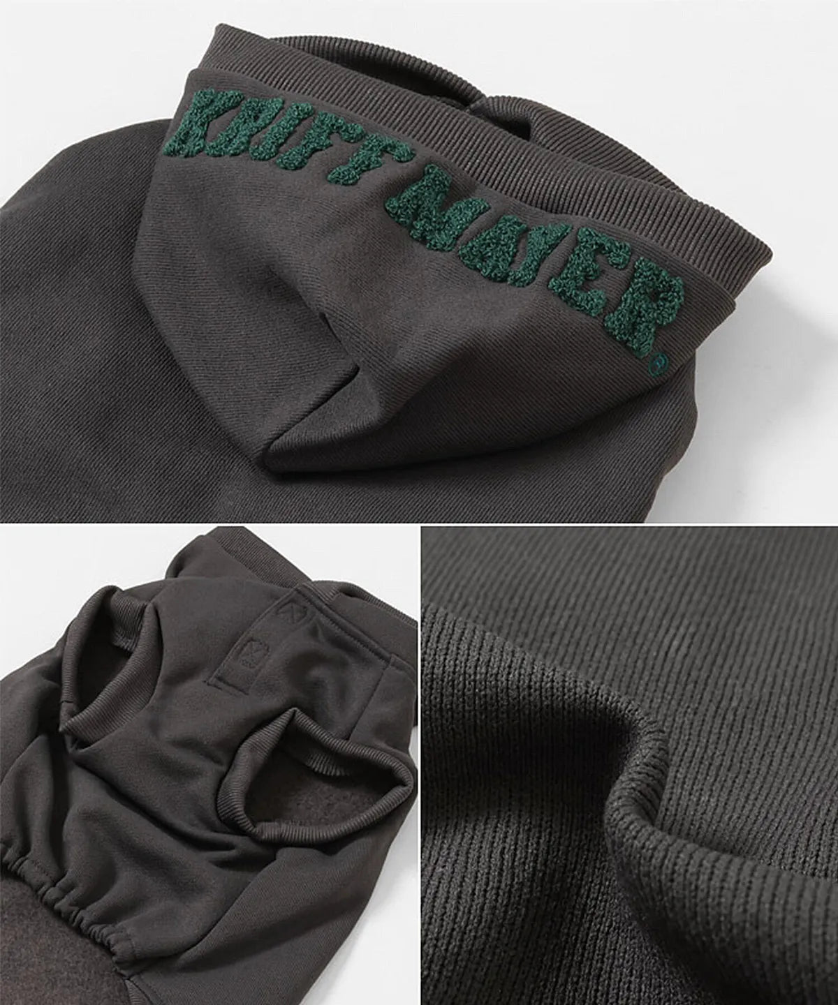 Brushed Back Fleece Dog Hoodie – Charcoal