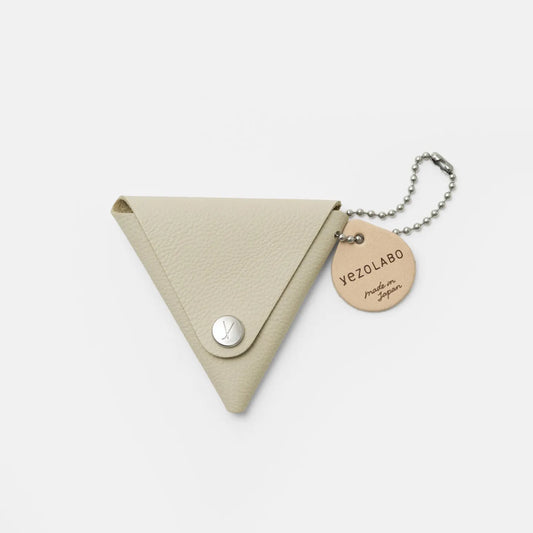 Leather Triangle Coin Case - ivory