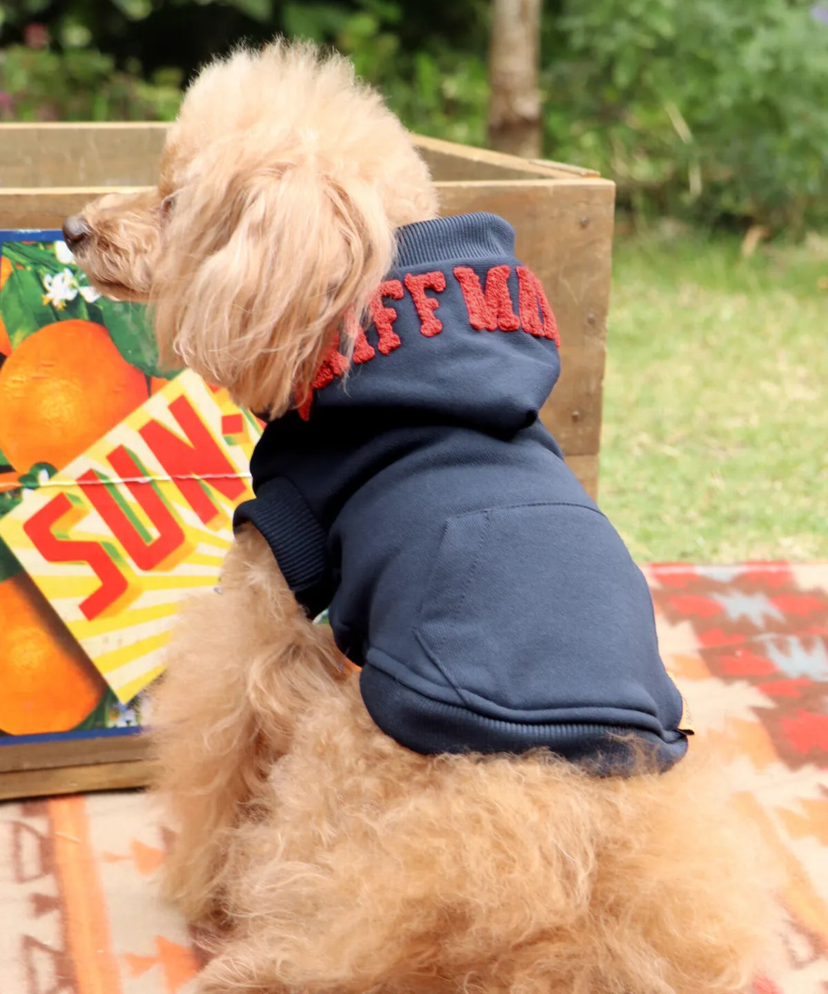 Brushed Back Fleece Dog Hoodie – Navy