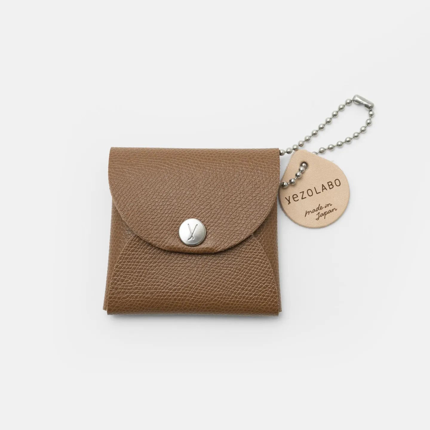 Leather Square Coin Case - brown