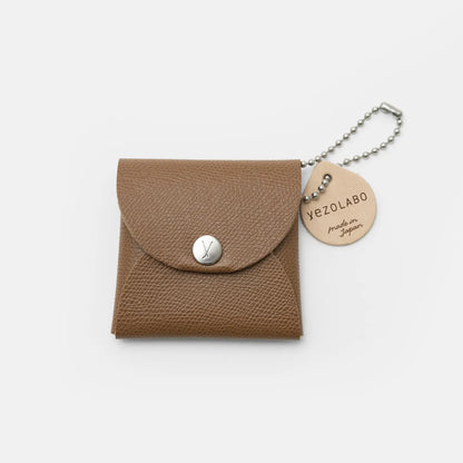 Leather Square Coin Case - brown