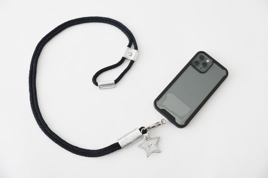 Leather Phone Strap | Silver