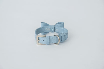 The Blue Bow Tie Collar | Soft Eco-Suede