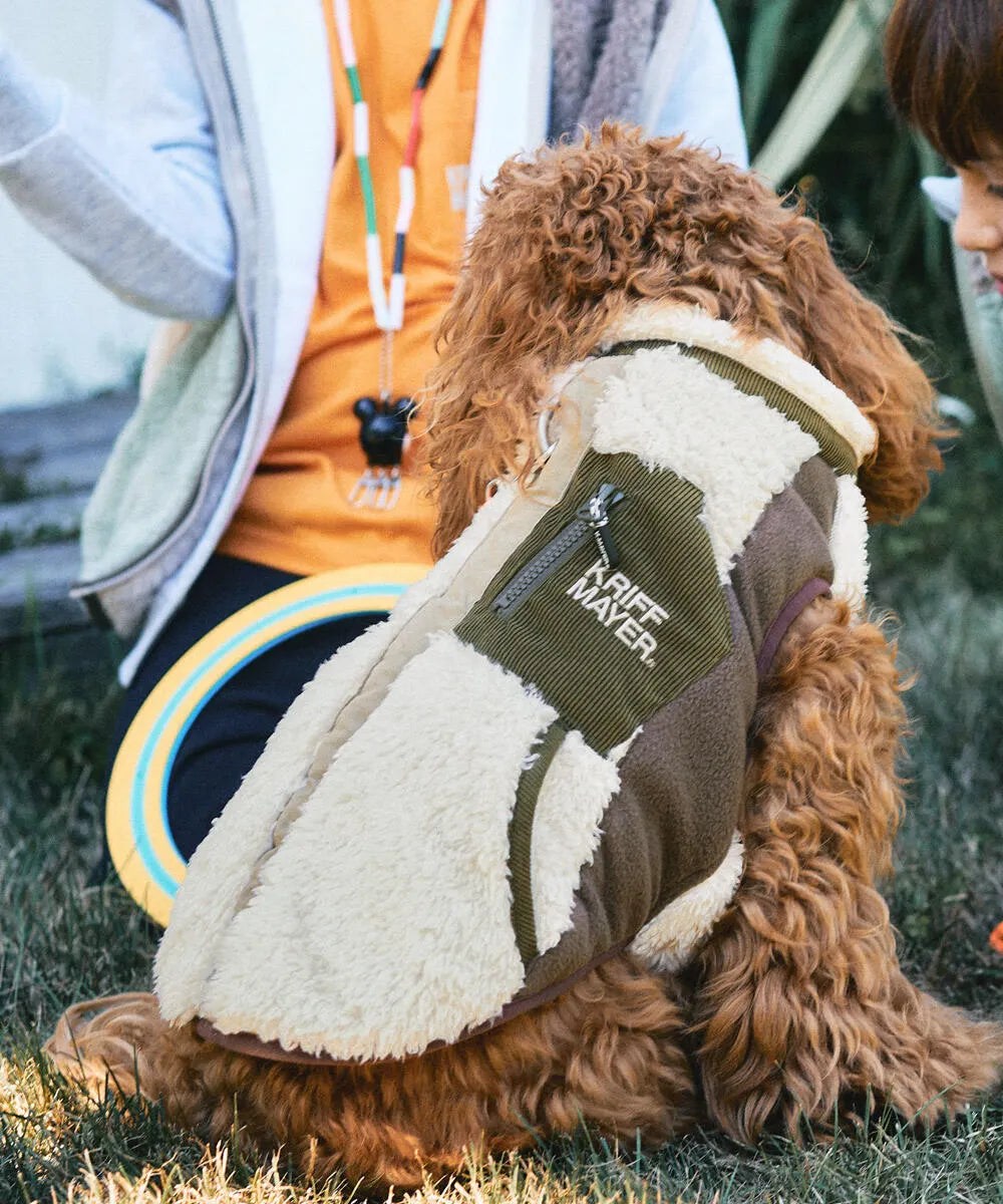 Warm Shaggy Boa Dog Vest - Natural
