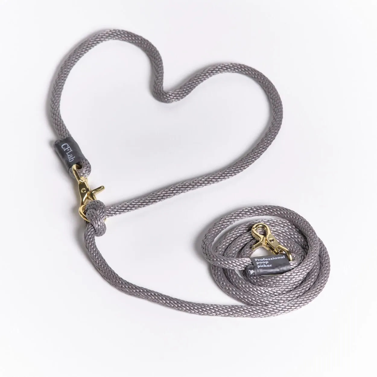 Hand Free Braid Leash - gray
