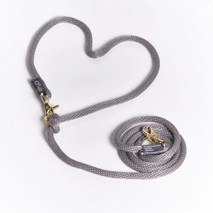 Hand Free Braid Leash - gray
