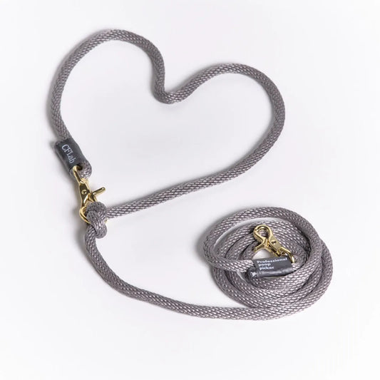 Hand Free Braid Leash - gray
