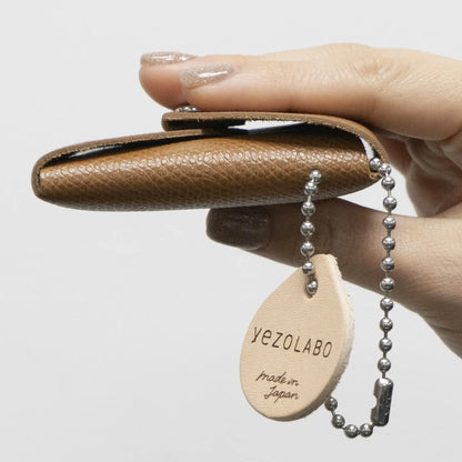 Leather Square Coin Case - brown