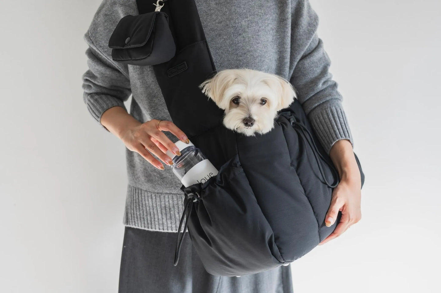 Fluffy Pet Carrier Bag - black