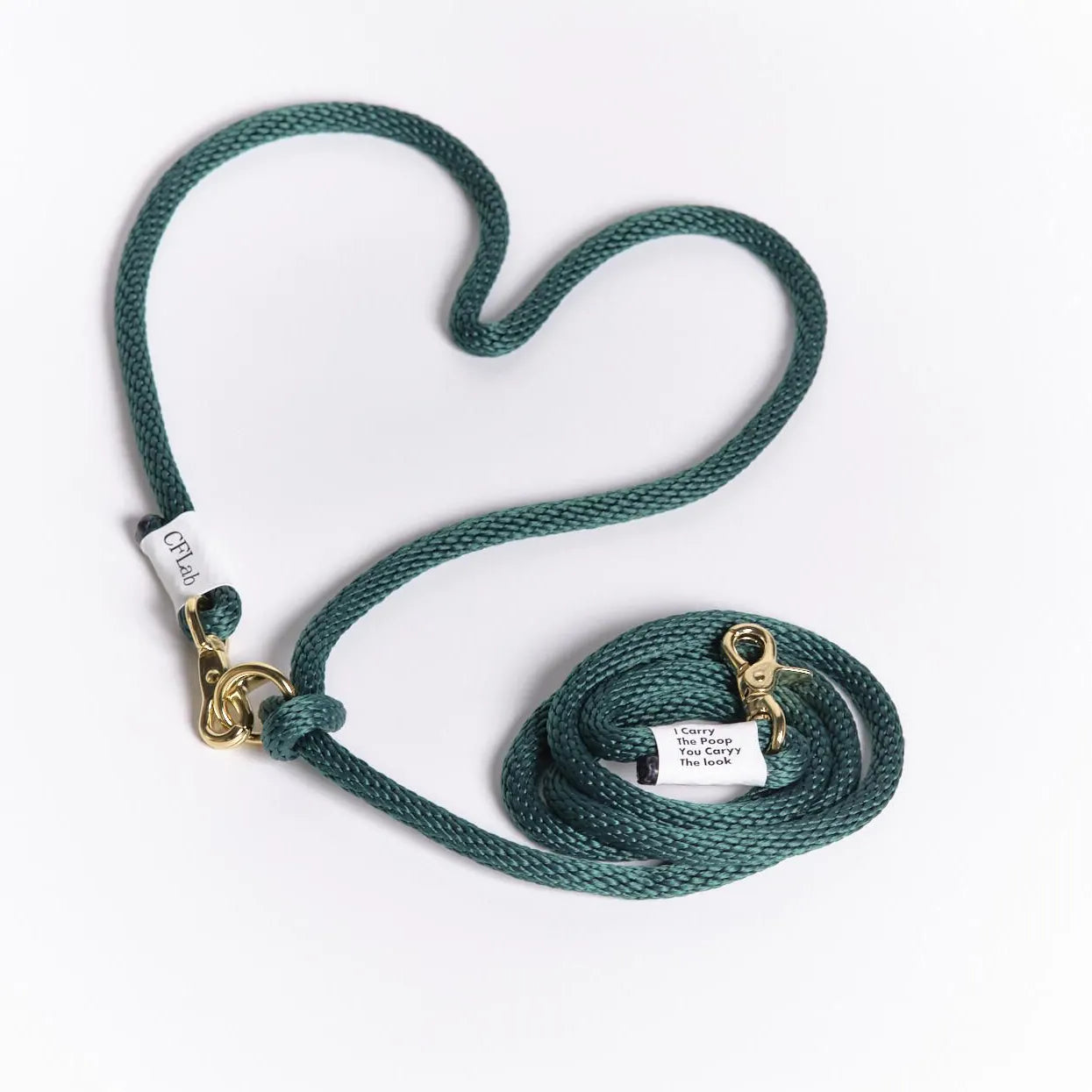 Hand Free Braid Leash - dark green