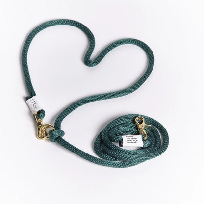 Hand Free Braid Leash - dark green
