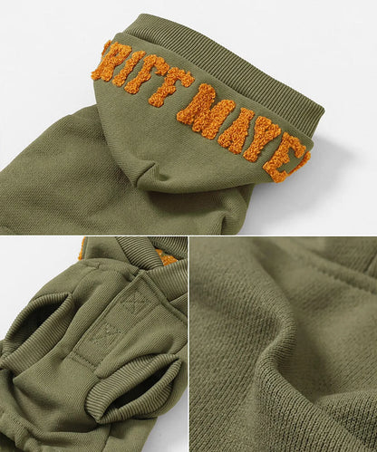 Brushed Back Fleece Dog Hoodie – Khaki
