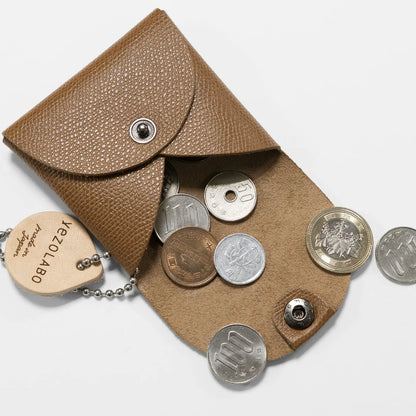 Leather Square Coin Case - brown