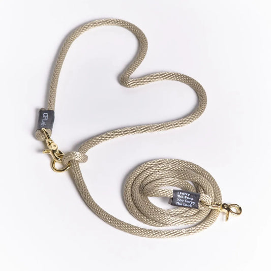 Hand Free Braid Leash - beige