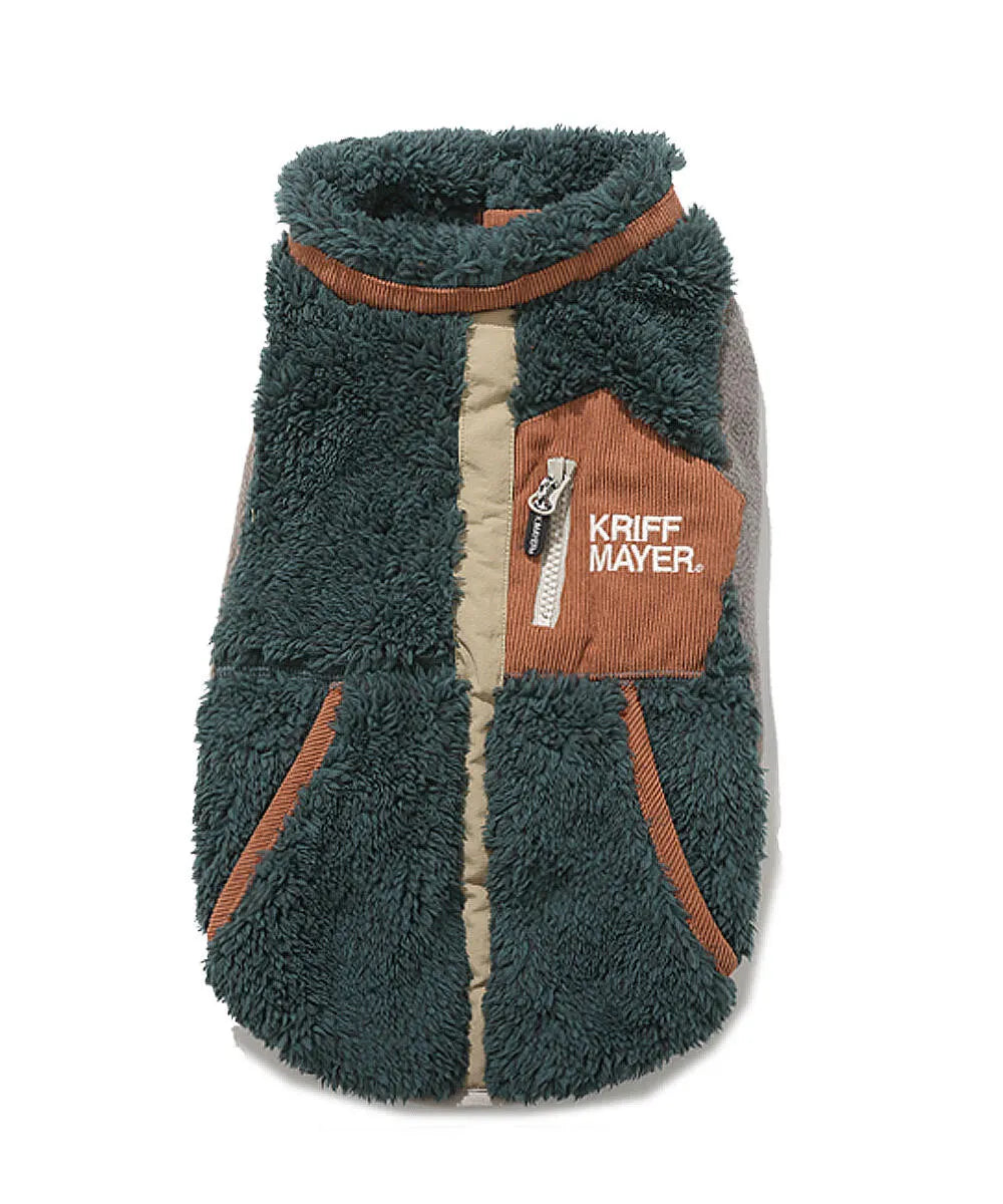 Warm Shaggy Boa Dog Vest - Green
