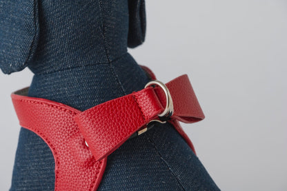 Ribbon Vegan Leather Harness | Red