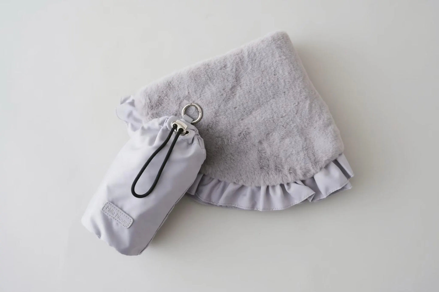 Furry Ruffle Mat - ice grey