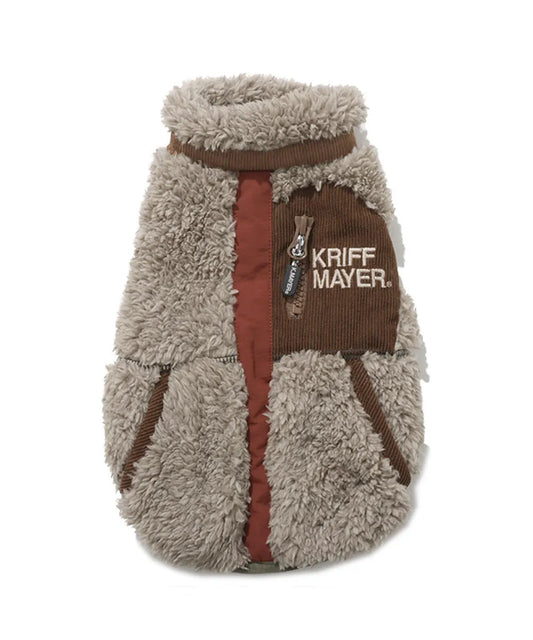 Warm Shaggy Boa Dog Vest - Gray