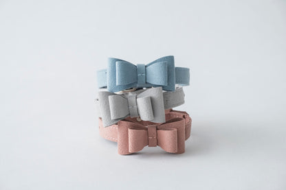 The Pink Bow Tie Collar | Soft Eco-Suede