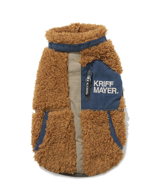 Warm Shaggy Boa Dog Vest - Brown