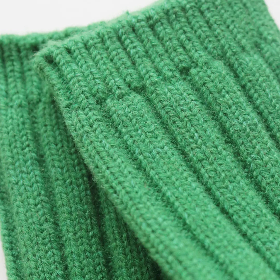 96% Merino Wool Rib Crew Socks – Green
