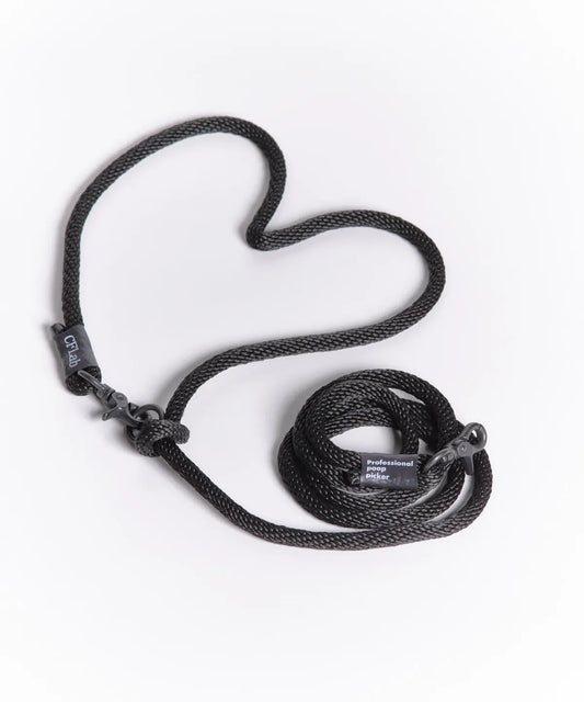 Hand Free Braid Leash - all black