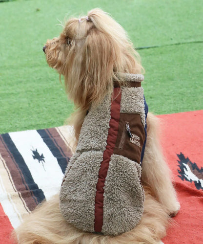 Warm Shaggy Boa Dog Vest - Gray