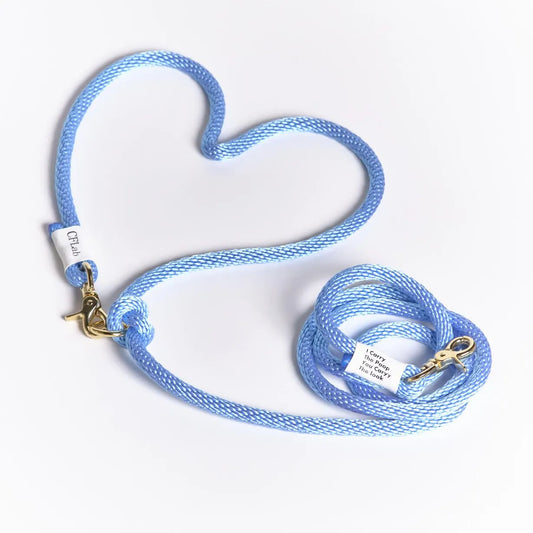 Hand Free Braid Leash - light blue