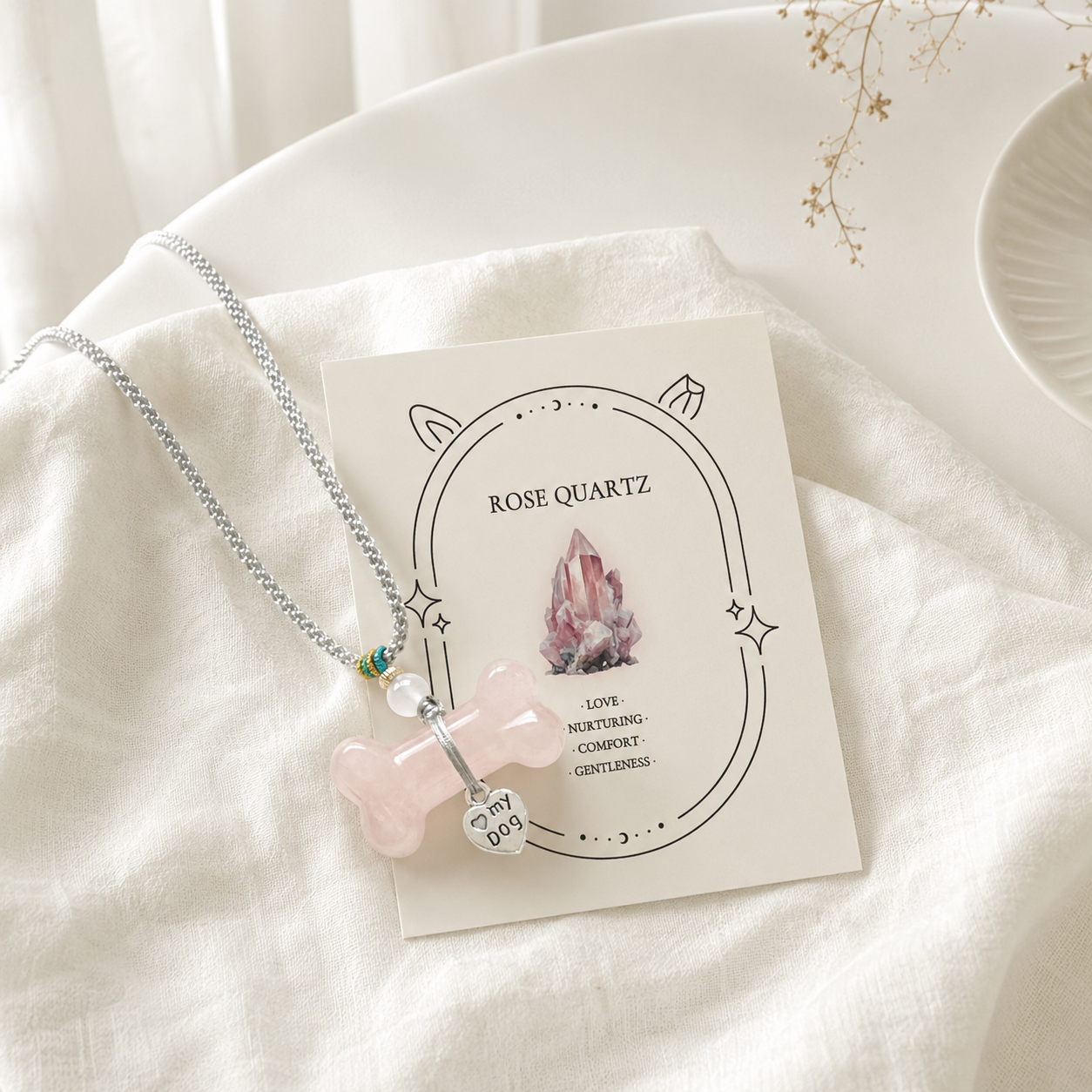 Rose Quartz Collar Charm