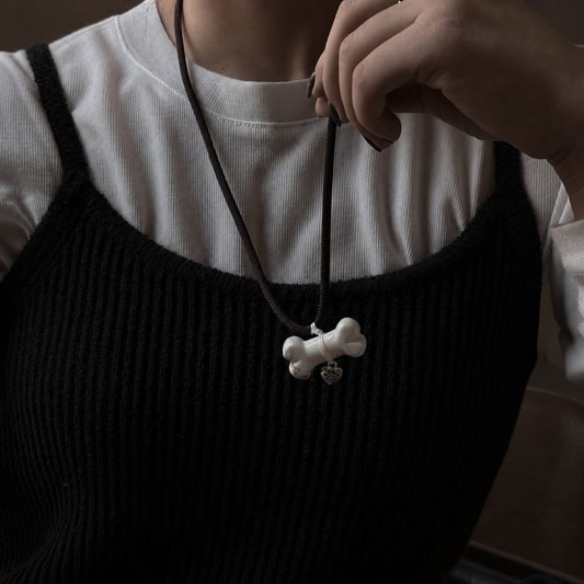 Sodalite Bone Necklace